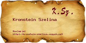 Kronstein Szelina névjegykártya